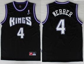 Sacramento Kings 4 Chris Webber Black NBA Jerseys Cheap