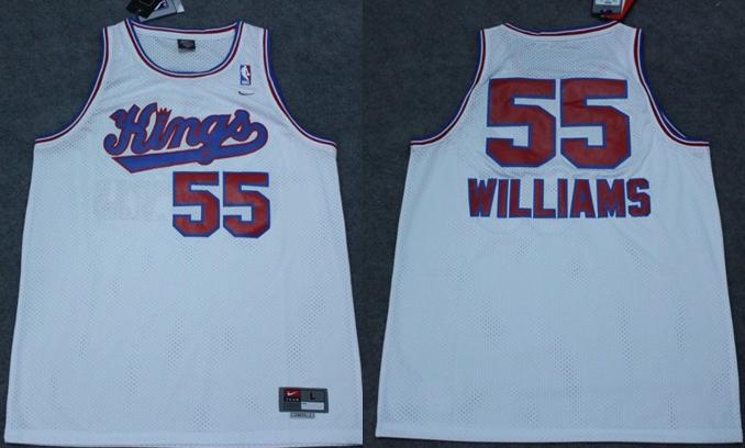 Sacramento Kings 55 Jason Williams White Throwback NBA Jersey