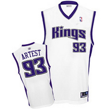 Sacramento Kings 93 Ron Artest White Jersey Cheap
