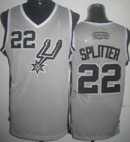 San Antonio Spurs 22 Tiago Splitter Grey Revolution 30 NBA Jersey