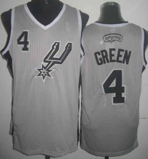 San Antonio Spurs 4 Danny Green Grey Revolution 30 NBA Jersey Cheap