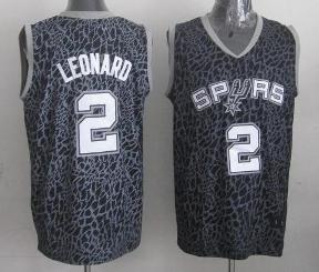 San Antonio Spurs 2 Kawhi Leonard Black Leopard Grain NBA Jersey Cheap
