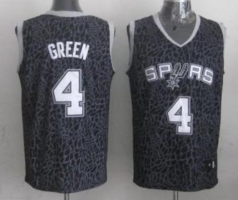 San Antonio Spurs 4 Danny Green Black Leopard Grain NBA Jersey