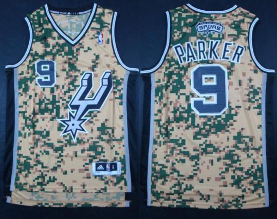 San Antonio Spurs 9 Tony Parker Camo Revolution 30 Swingman NBA Jerseys