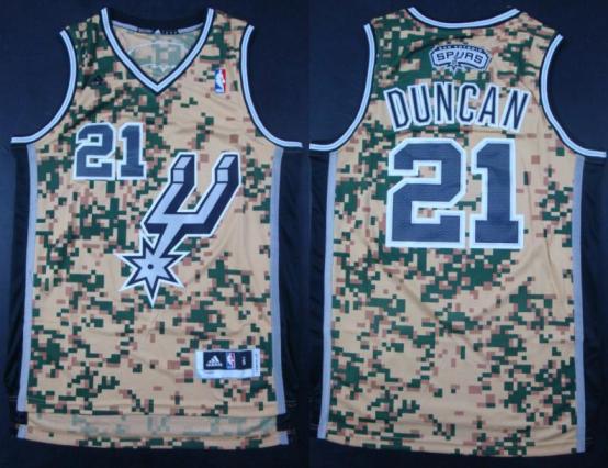 San Antonio Spurs 21 Tim Duncan Camo Revolution 30 Swingman NBA Jerseys
