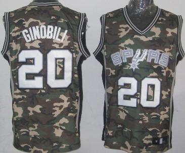 San Antonio Spurs 20 Manu Ginobili Camo Revolution 30 Swingman NBA Jerseys Cheap