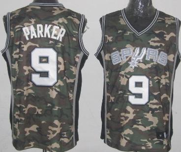 San Antonio Spurs 9 Tony Parker Camo Revolution 30 Swingman NBA Jerseys