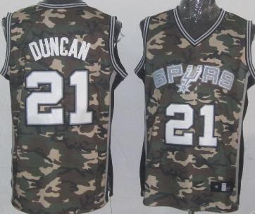 San Antonio Spurs 21 Tim Duncan Camo Revolution 30 Swingman NBA Jerseys