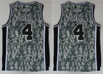 San Antonio Spurs 4 Danny Green Camo Revolution 30 Swingman NBA Jerseys