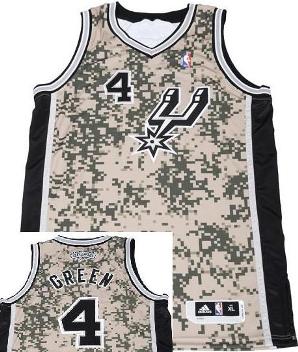 San Antonio Spurs 4 Danny Green Camo Revolution 30 Swingman NBA Jerseys