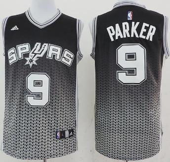 San Antonio Spurs 9 Tony Parker Black Drift Fashion NBA Jersey Cheap