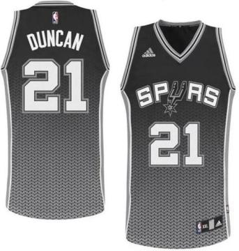 San Antonio Spurs 21 Tim Duncan Black Drift Fashion NBA Jersey