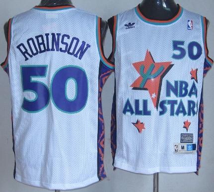 San Antonio Spurs 50 David Robinson White 94-95 All Star NBA Jerseys
