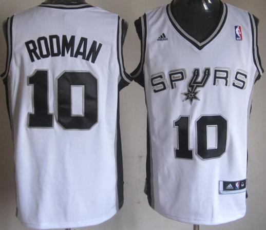 San Antonio Spurs 10 Dennis Rodman White Throwback NBA Jerseys