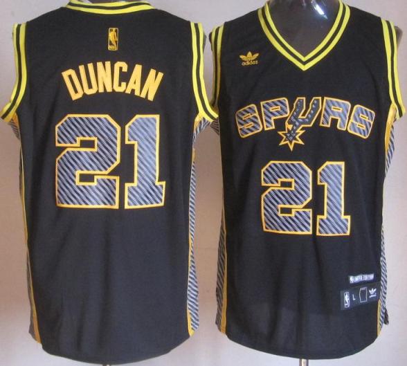 San Antonio Spurs 21 Tim Duncan Black Electricity Fashion Revolution 30 Swingman NBA Jerseys Cheap
