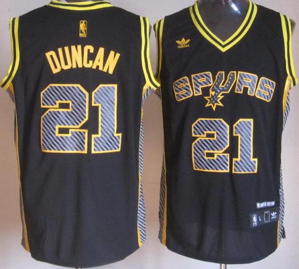 San Antonio Spurs 21 Tim Duncan Black Electricity Fashion Revolution 30 Swingman NBA Jerseys