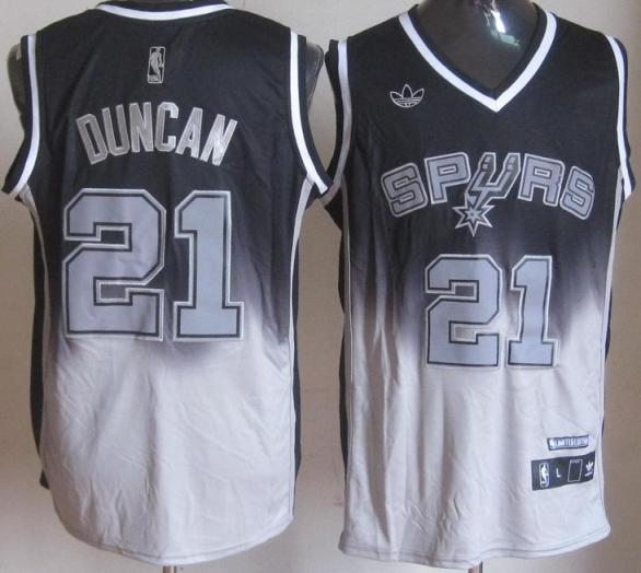 San Antonio Spurs 21 Tim Duncan Black Grey Revolution 30 Swingman NBA Jerseys