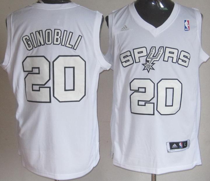San Antonio Spurs 20 Manu Ginobili Full White Revolution 30 Swingman NBA Jerseys