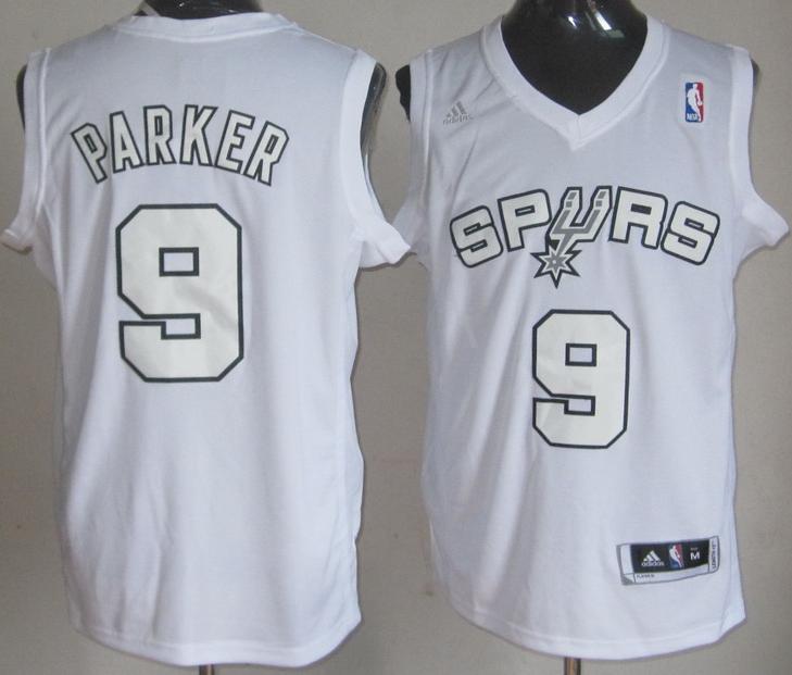San Antonio Spurs 9 Tony Parker Full White Revolution 30 Swingman NBA Jerseys Cheap