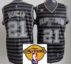 San Antonio Spurs 21 Tim Duncan Grey Whith Black Strip Revolution 30 Swingman 2013 Finals Patch NBA Jerseys Cheap