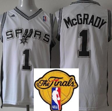 San Antonio Spurs 1 Tracy McGrady White Revolution 30 Swingman 2013 Finals Patch NBA Jersey Cheap