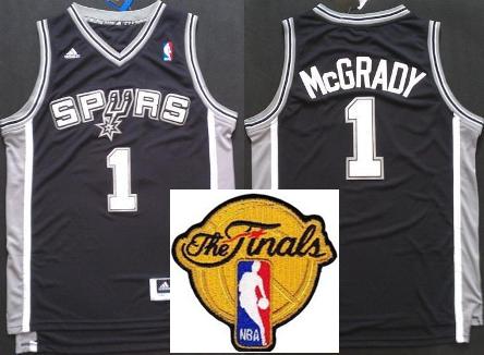 San Antonio Spurs 1 Tracy McGrady Black Revolution 30 Swingman 2013 Finals Patch NBA Jersey Cheap