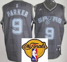 San Antonio Spurs 9 Tony Parker Grey Rhythm Fashion Swingman 2013 Finals Patch NBA Jersey Cheap