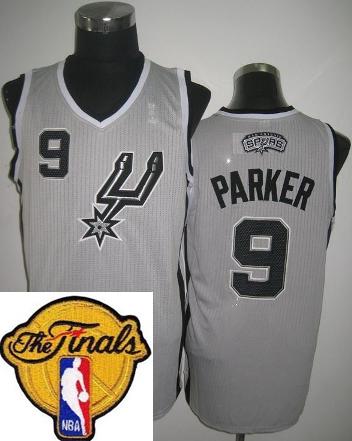 San Antonio Spurs 9 Tony Parker Grey Revolution 30 2013 Finals Patch NBA Jerseys Cheap
