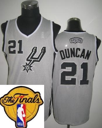 San Antonio Spurs 21 Tim Duncan Grey Revolution 30 2013 Finals Patch NBA Jerseys Cheap