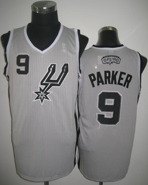San Antonio Spurs 9# Tony Parker Grey Revolution 30 NBA Jerseys Cheap