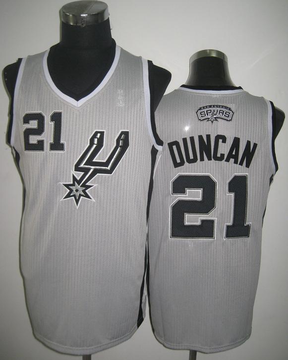 San Antonio Spurs 21 Tim Duncan Grey Revolution 30 NBA Jerseys Cheap