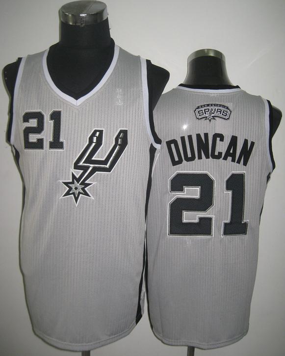 San Antonio Spurs 21 Tim Duncan Grey Revolution 30 NBA Jerseys