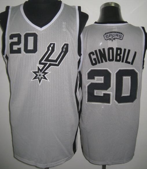 San Antonio Spurs 20 Manu Ginobili Grey Revolution 30 NBA Jerseys Cheap