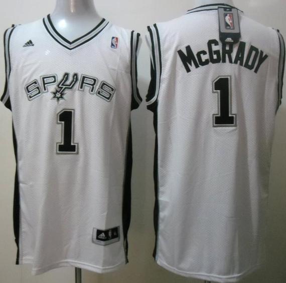 San Antonio Spurs 1 Tracy McGrady White Swingman NBA Jerseys