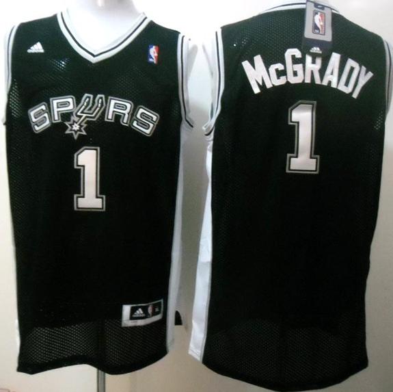 San Antonio Spurs 1 Tracy McGrady Black Swingman NBA Jerseys Cheap
