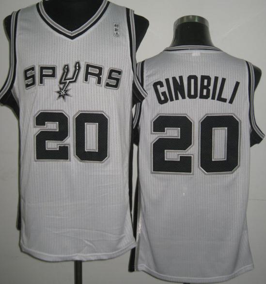 San Antonio Spurs 20 Manu Ginobili White Revolution 30 NBA Jerseys