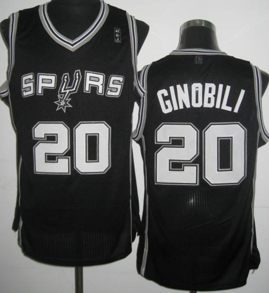 San Antonio Spurs 20 Manu Ginobili Black Revolution 30 NBA Jerseys
