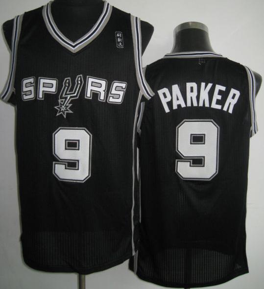 San Antonio Spurs 9# Tony Parker Black Revolution 30 NBA Jerseys Cheap