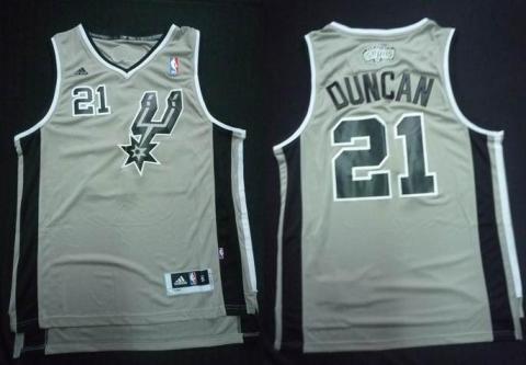 San Antonio Spurs 21 Tim Duncan Grey Revolution 30 Swingman NBA Jerseys Cheap