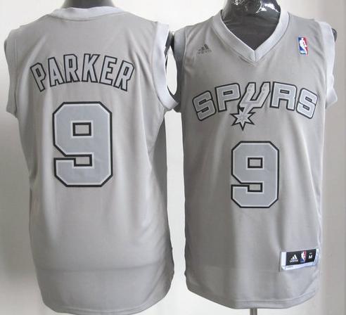 San Antonio Spurs 9# Tony Parker Grey Revolution 30 Swingman NBA Jerseys Christmas Style Cheap