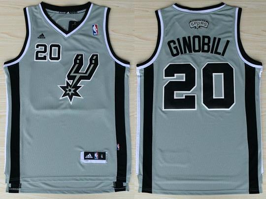 San Antonio Spurs 20 Manu Ginobili Grey Revolution 30 Swingman NBA Jerseys Cheap