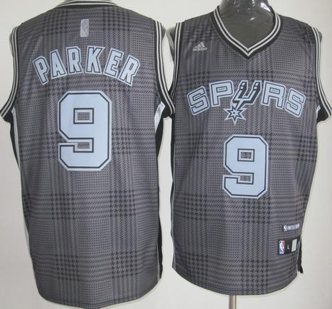 San Antonio Spurs 9 Tony Parker Grey Rhythm Fashion Swingman Jersey Cheap
