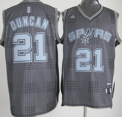 San Antonio Spurs 21 Tim Duncan Grey Rhythm Fashion Swingman Jersey Cheap