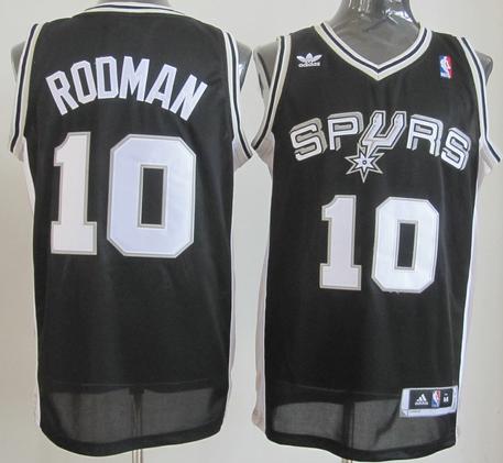 Revolution 30 Swingman San Antonio Spurs #10 Dennis Rodman Black Throwback NBA Jerseys Cheap