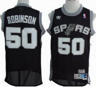 San Antonio Spurs #50 David Robinson Black Throwback NBA Jerseys