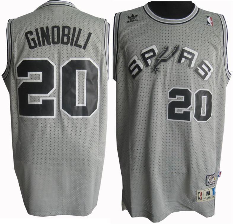 San Antonio Spurs 20 Manu Ginobili Soul Swingman Grey Jersey