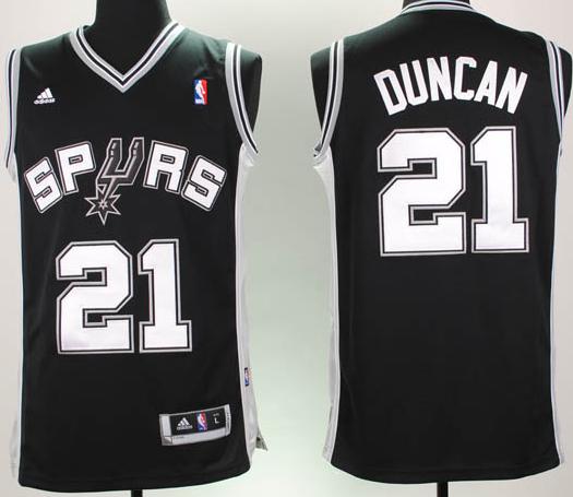 Revolution 30 San Antonio Spurs 21 Duncan Black Swingman Jersey