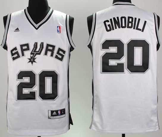 Revolution 30 San Antonio Spurs 20 Ginobili White Swingman Jersey