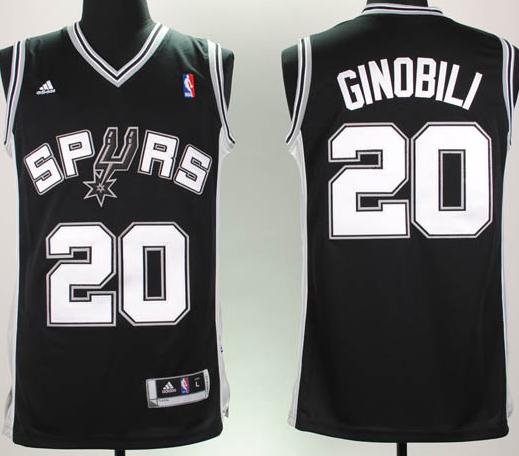 Revolution 30 San Antonio Spurs 20 Ginobili Black Swingman Jersey