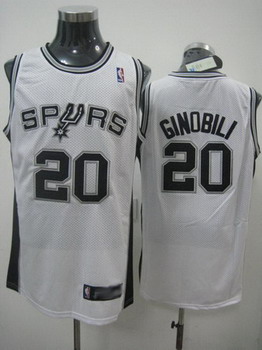 San Antonio Spurs 20 Manu Ginobili white jerseys